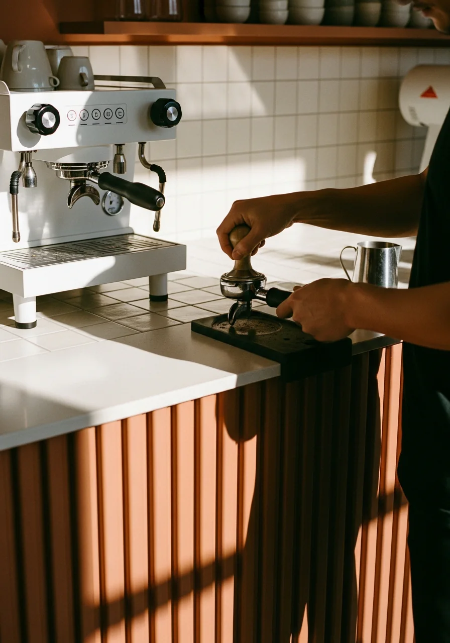 Barista at the bar