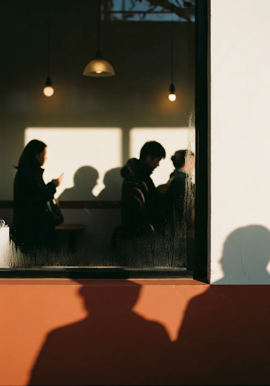 Morning queue through the window